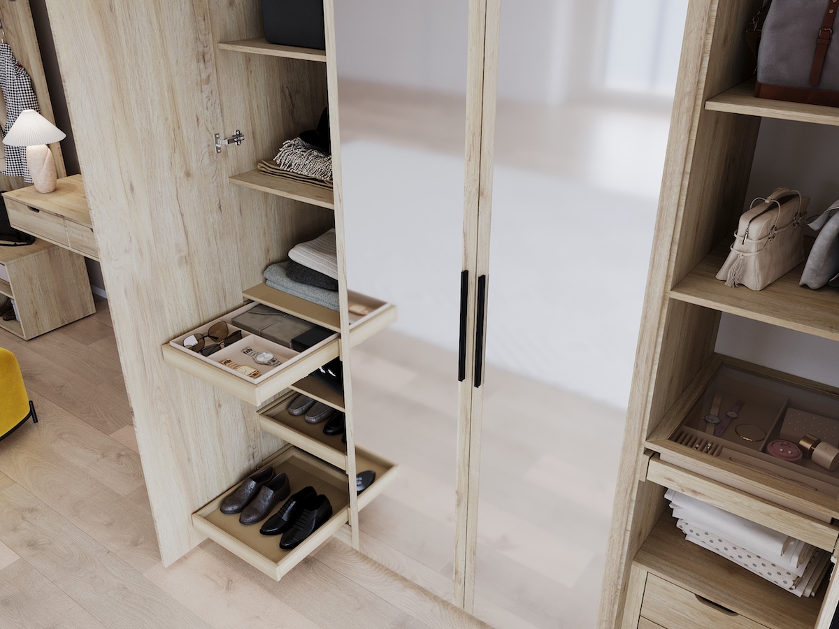 Шкаф распашной Даллас ,четырехдверный ,Серый  